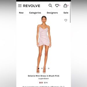 Delanie mini dress blush pink